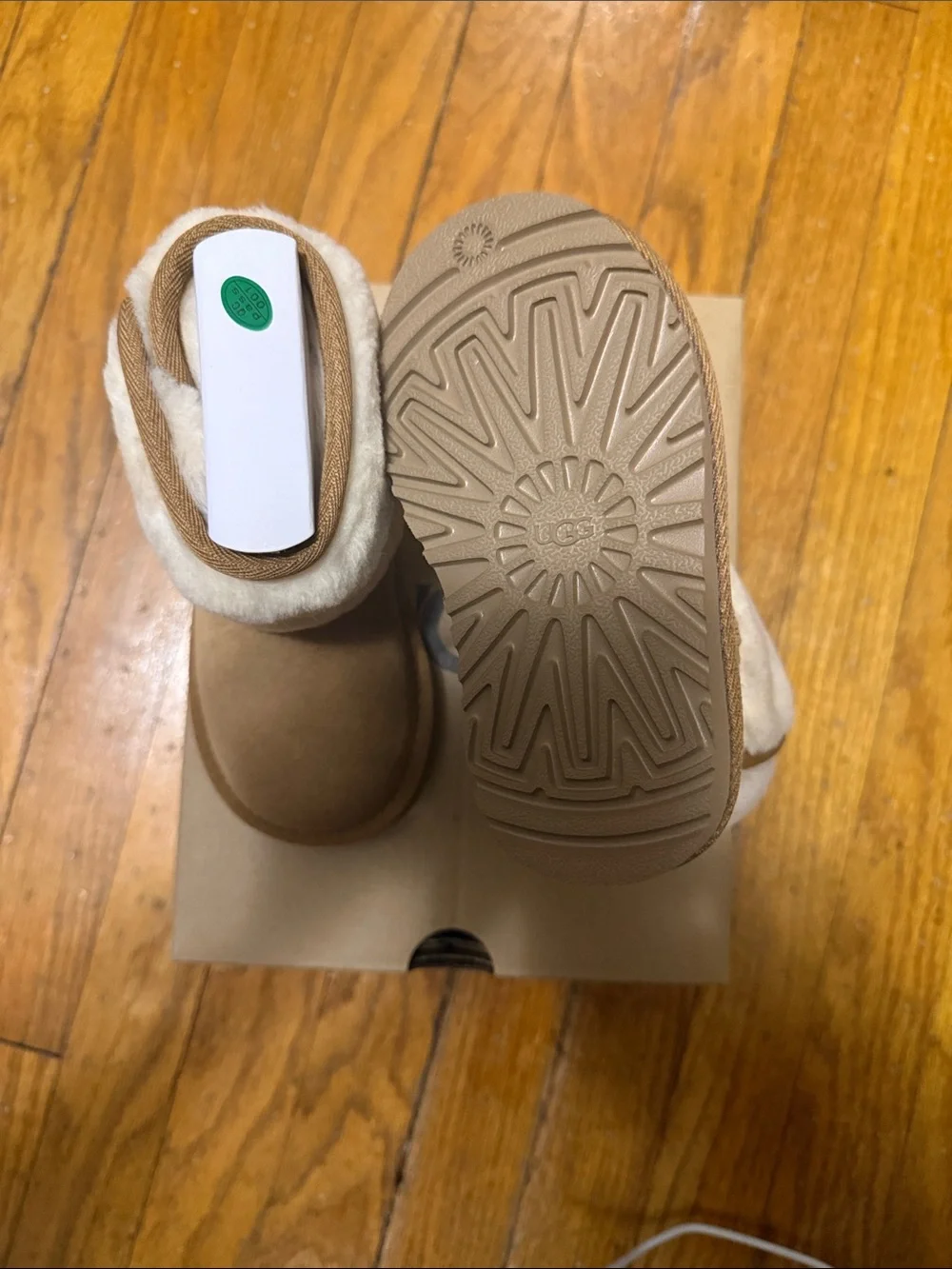UGG Baby Cozy Shearling Booties in Chestnut NEW